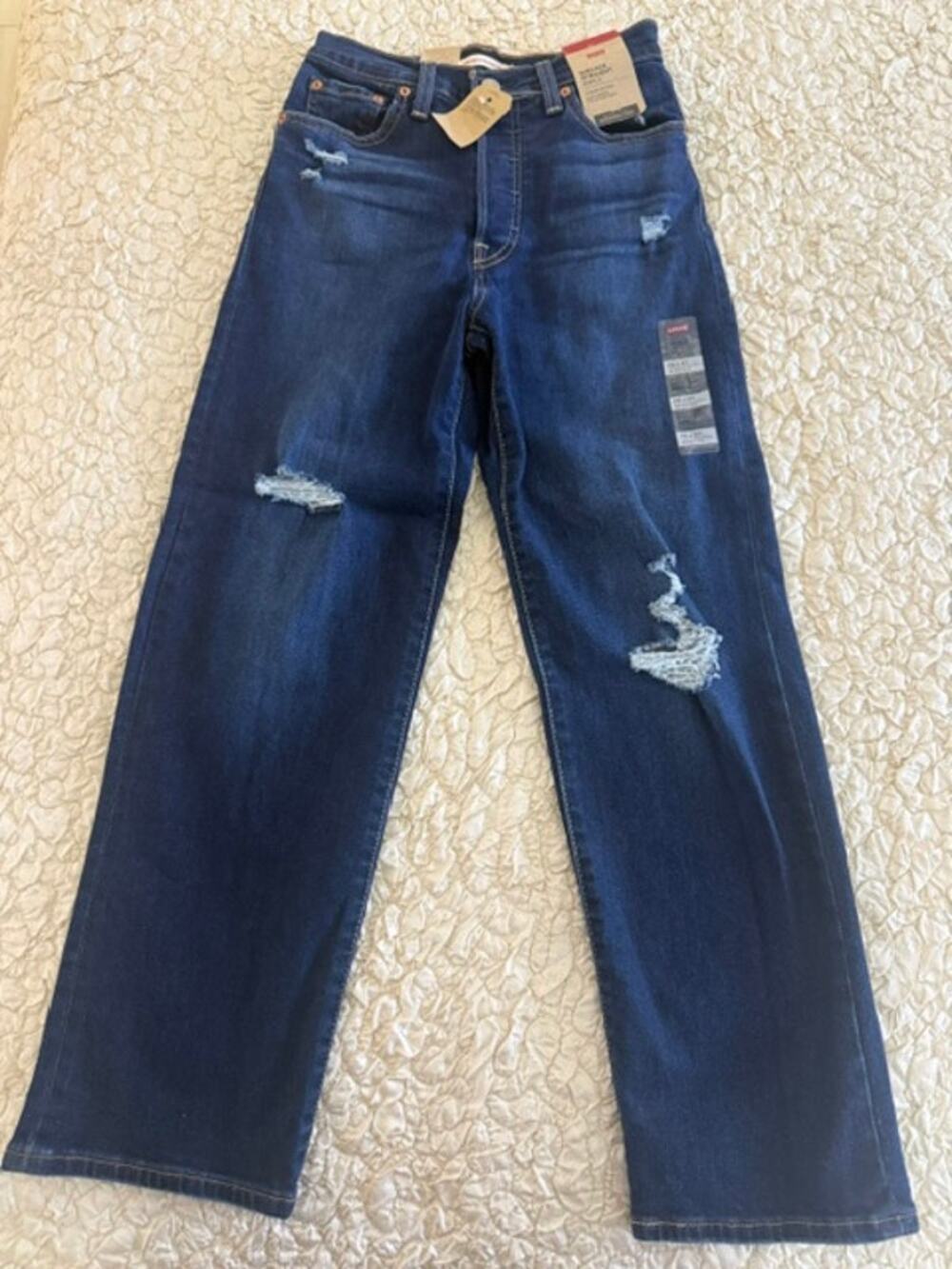 Levi's Premium Ribcage Straight Ankle High Rise Denim Jeans. Size 25x27